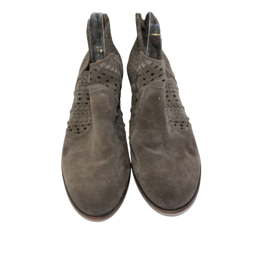 Vince Camuto Womens Sz 7M Prasata Boho Dark Gray Ankle Booties Perforated Suede - Picture 5 of 11